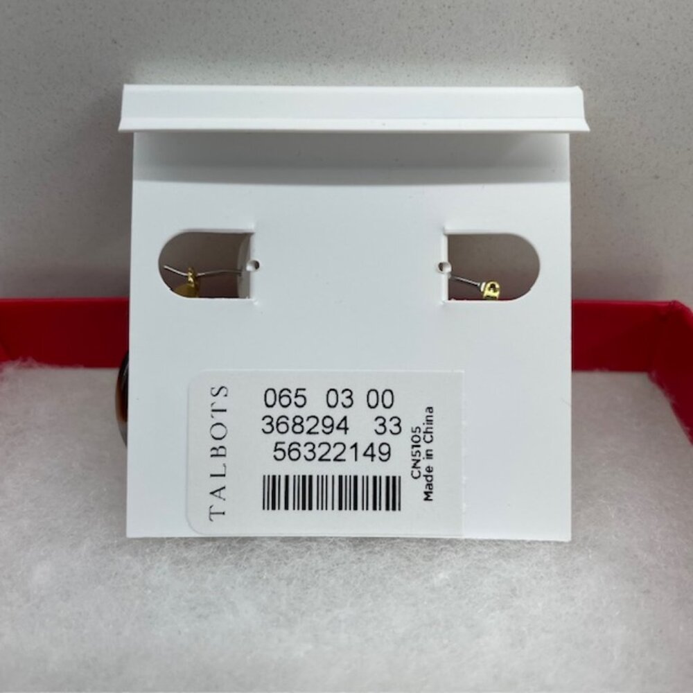 NWT Talbots Tortoise Hoop Earrings - Picture 4 of 5